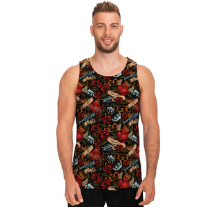 Old School Tattoo Print Men's Tank Top