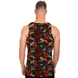 Old School Tattoo Print Men's Tank Top