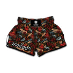 Old School Tattoo Print Muay Thai Boxing Shorts