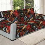 Old School Tattoo Print Oversized Sofa Protector