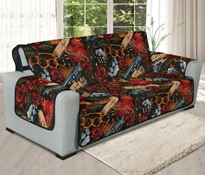 Old School Tattoo Print Oversized Sofa Protector