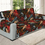 Old School Tattoo Print Oversized Sofa Protector