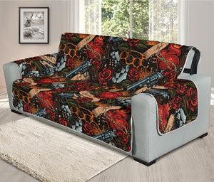 Old School Tattoo Print Oversized Sofa Protector