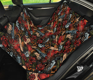 Old School Tattoo Print Pet Car Back Seat Cover