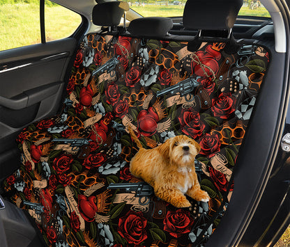 Old School Tattoo Print Pet Car Back Seat Cover