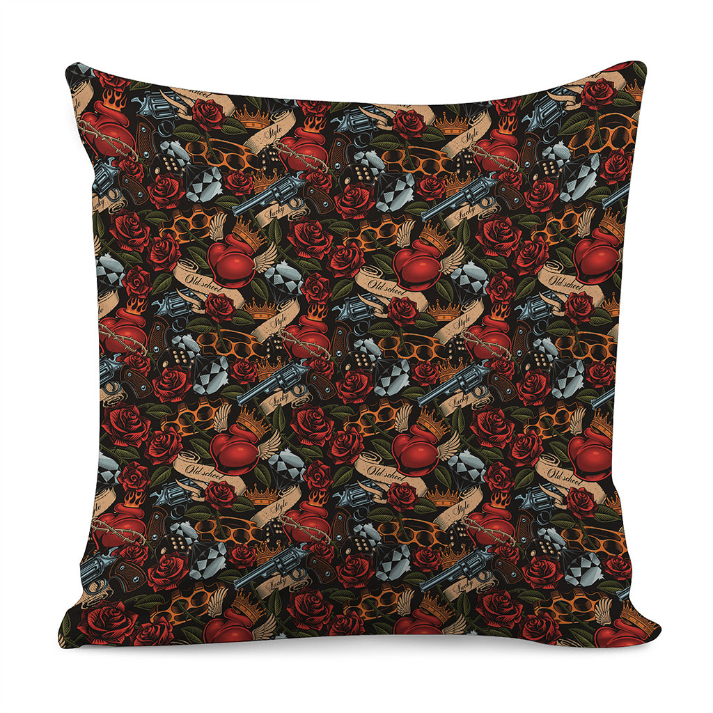 Old School Tattoo Print Pillow Cover