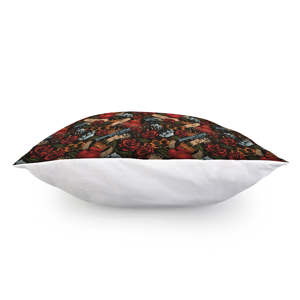 Old School Tattoo Print Pillow Cover