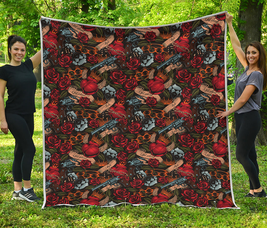 Old School Tattoo Print Quilt