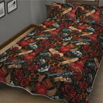 Old School Tattoo Print Quilt Bed Set