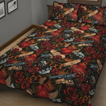 Old School Tattoo Print Quilt Bed Set