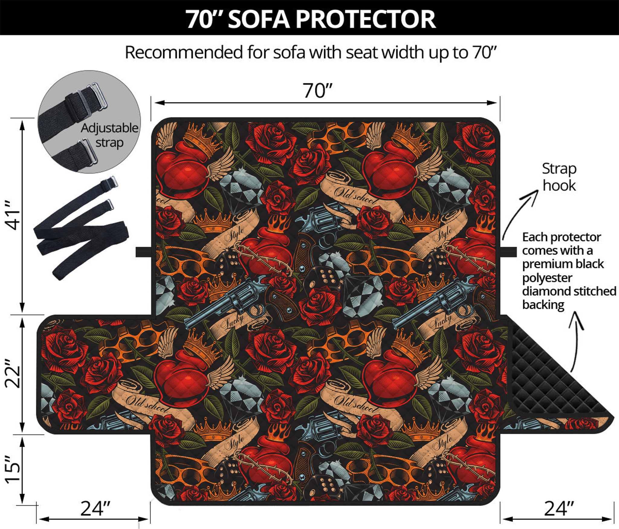 Old School Tattoo Print Sofa Protector