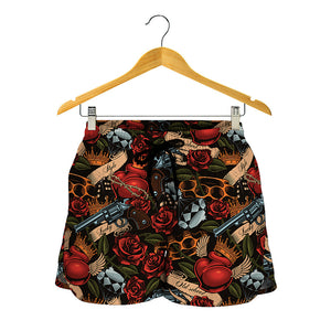 Old School Tattoo Print Women's Shorts