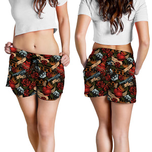 Old School Tattoo Print Women's Shorts