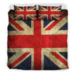 Old Union Jack British Flag Print Duvet Cover Bedding Set GearFrost