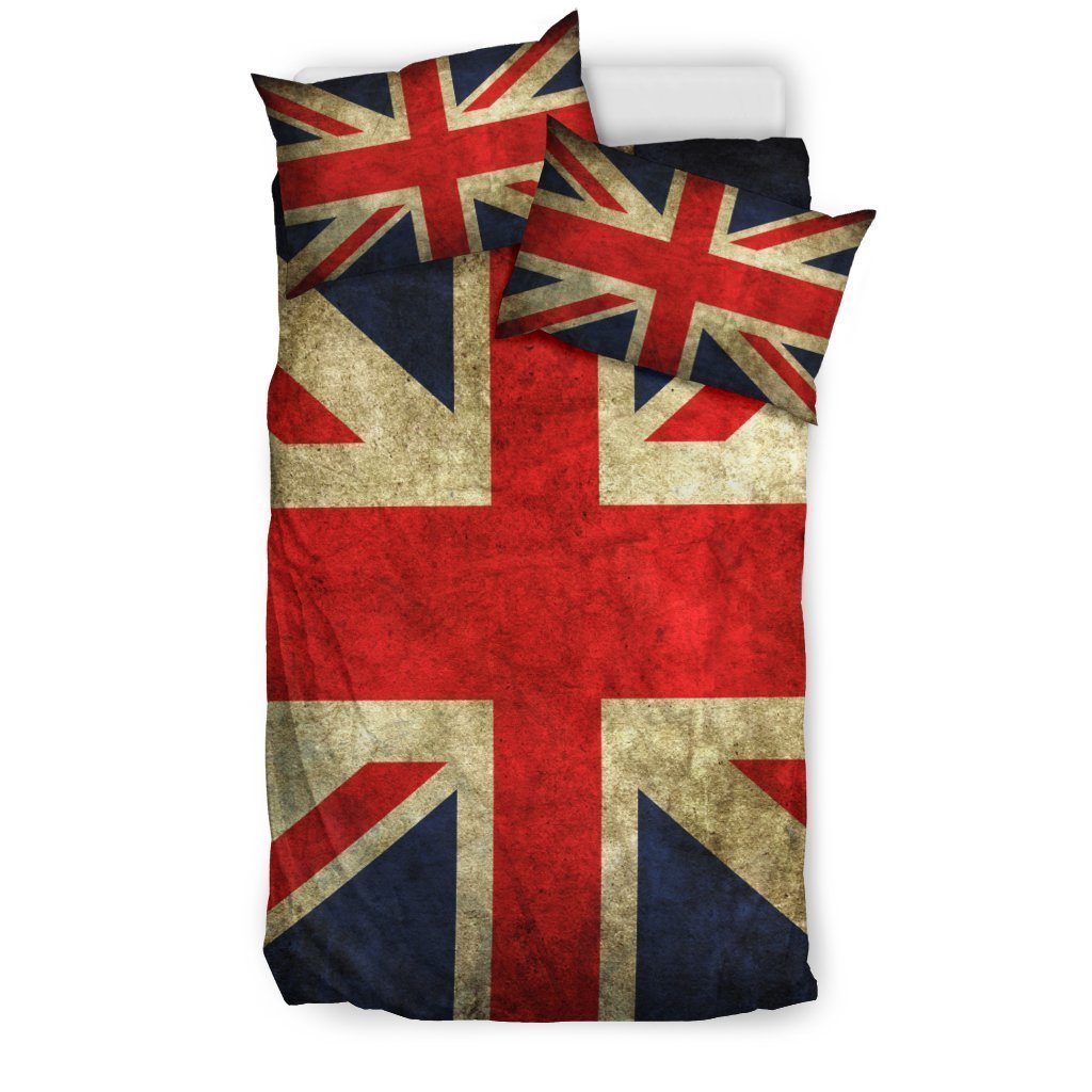 Old Union Jack British Flag Print Duvet Cover Bedding Set GearFrost