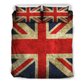 Old Union Jack British Flag Print Duvet Cover Bedding Set