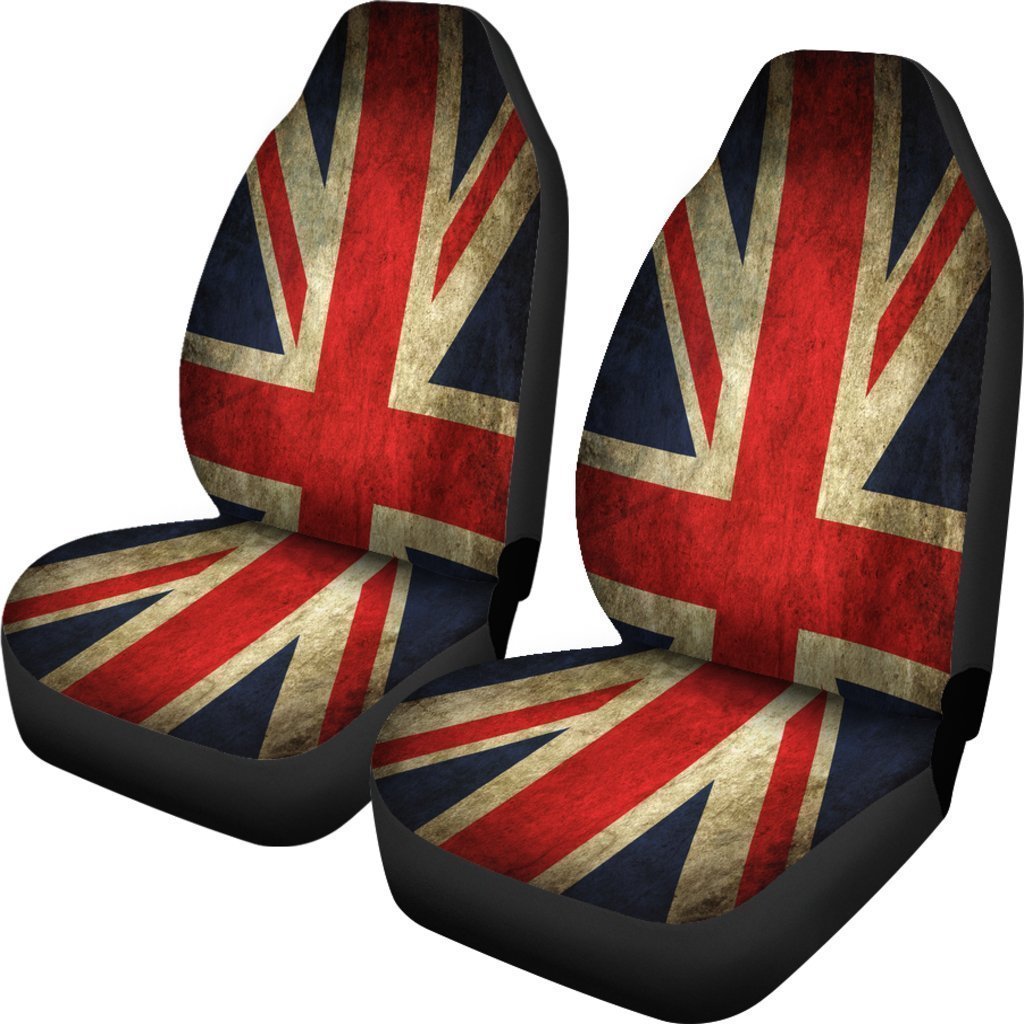 Old Union Jack British Flag Print Universal Fit Car Seat Covers GearFrost
