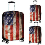 Old Wrinkled American Flag Patriotic Luggage Cover GearFrost