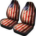 Old Wrinkled American Flag Patriotic Universal Fit Car Seat Covers GearFrost