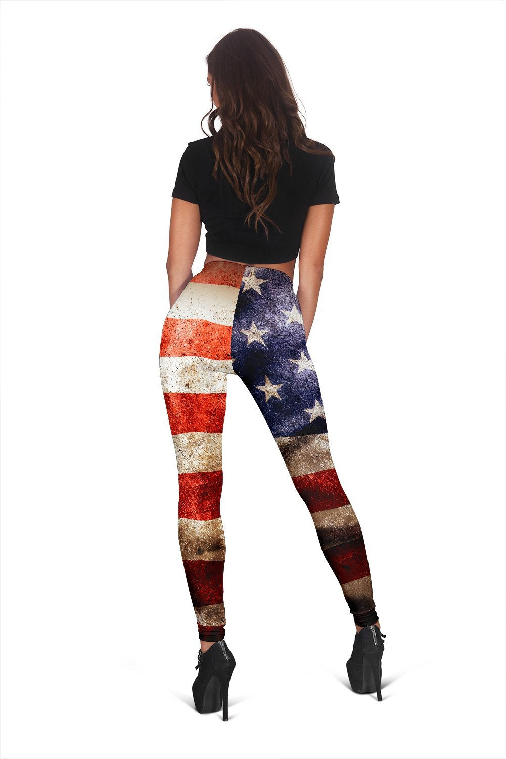 Old Wrinkled American Flag Patriotic Women's Leggings GearFrost