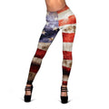 Old Wrinkled American Flag Patriotic Women's Leggings