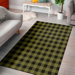 Olive Green Buffalo Check Pattern Print Area Rug