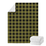 Olive Green Buffalo Check Pattern Print Blanket