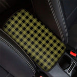 Olive Green Buffalo Check Pattern Print Car Center Console Cover