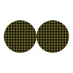 Olive Green Buffalo Check Pattern Print Car Coasters