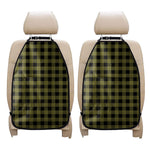 Olive Green Buffalo Check Pattern Print Car Seat Organizers