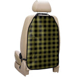 Olive Green Buffalo Check Pattern Print Car Seat Organizers