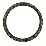Olive Green Buffalo Check Pattern Print Car Steering Wheel Cover