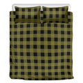 Olive Green Buffalo Check Pattern Print Duvet Cover Bedding Set