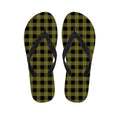 Olive Green Buffalo Check Pattern Print Flip Flops
