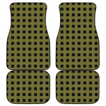 Olive Green Buffalo Check Pattern Print Front and Back Car Floor Mats
