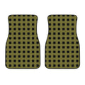 Olive Green Buffalo Check Pattern Print Front Car Floor Mats