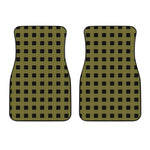 Olive Green Buffalo Check Pattern Print Front Car Floor Mats
