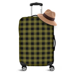 Olive Green Buffalo Check Pattern Print Luggage Cover
