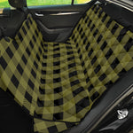 Olive Green Buffalo Check Pattern Print Pet Car Back Seat Cover