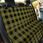 Olive Green Buffalo Check Pattern Print Pet Car Back Seat Cover