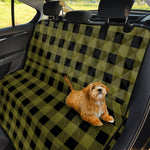 Olive Green Buffalo Check Pattern Print Pet Car Back Seat Cover