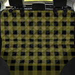 Olive Green Buffalo Check Pattern Print Pet Car Back Seat Cover