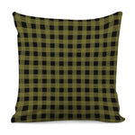 Olive Green Buffalo Check Pattern Print Pillow Cover