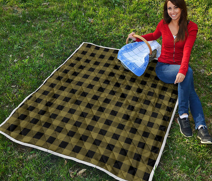 Olive Green Buffalo Check Pattern Print Quilt