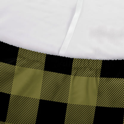Olive Green Buffalo Check Pattern Print Sofa Cover