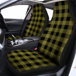 Olive Green Buffalo Check Pattern Print Universal Fit Car Seat Covers