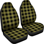 Olive Green Buffalo Check Pattern Print Universal Fit Car Seat Covers