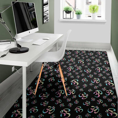Om Sign Pattern Print Area Rug
