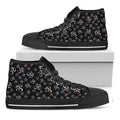 Om Sign Pattern Print Black High Top Sneakers