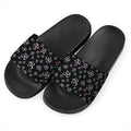 Om Sign Pattern Print Black Slide Sandals